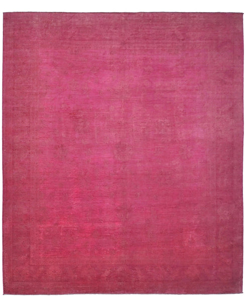 8x10 Chobi Pink Over Dye Afghan Hand Knotted Wool Area Rug