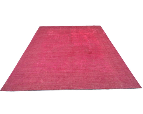 8x10 Chobi Pink Over Dye Afghan Hand Knotted Wool Area Rug