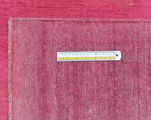8x10 Chobi Pink Over Dye Afghan Hand Knotted Wool Area Rug