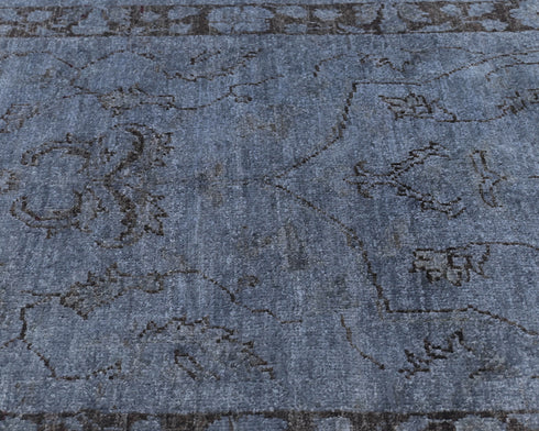 10 Ft Gray Over Dye Chobi Afghan Handmade Traditional Wool Runner Rug