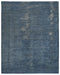 8x10 Chobi Charcoal Gray Over Dye Afghan Handmade Faded Low Pile Wool Area Rug
