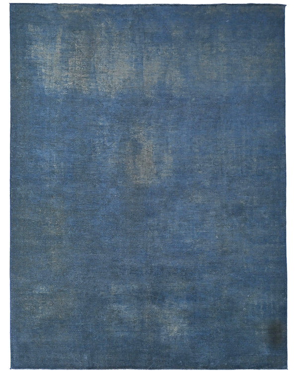 9x12 Chobi Blue Over Dye Afghan Handmade Distressed Low Pile Wool Area Rug