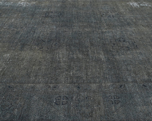 8x10 Chobi Over Dye Gray Afghan Handmade Faded Low Pile Wool Area Rug