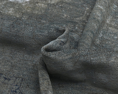 8x10 Chobi Over Dye Gray Afghan Handmade Faded Low Pile Wool Area Rug