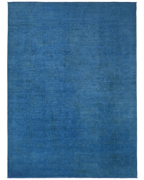 9x12 Ft Blue Over Dye Chobi Afghan Hand Knotted Wool Area Rug
