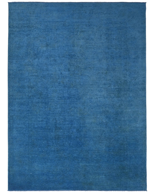 9x12 Ft Blue Over Dye Chobi Afghan Hand Knotted Wool Area Rug