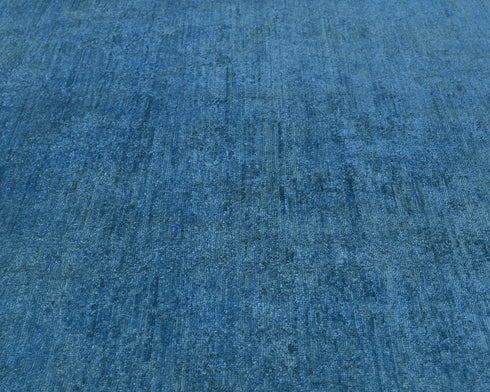 9x12 Ft Blue Over Dye Chobi Afghan Hand Knotted Wool Area Rug