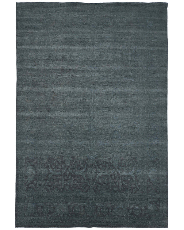 10x14 Gray Over Dye Chobi Afghan Hand Knotted Wool Area Rug