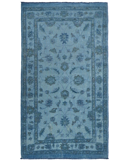 Gray 3x5 Chobi Over Dye Afghan Hand Knotted Floral High Low Wool Area Rug