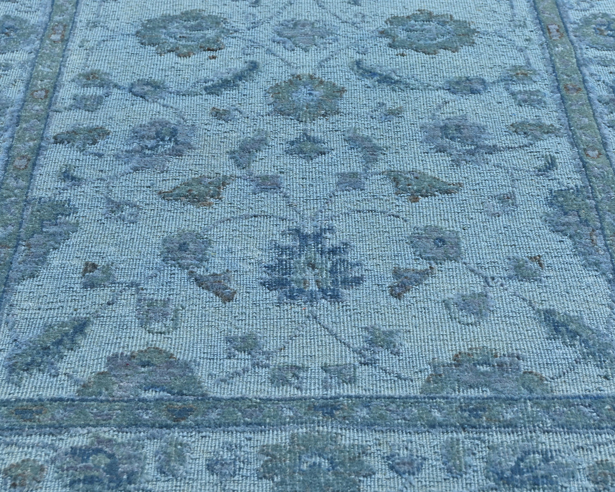 Gray 3x5 Chobi Over Dye Afghan Hand Knotted Floral High Low Wool Area Rug