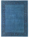 9x12 Blue Over Dye Chobi Afghan Handmade Bordered Wool Area Rug