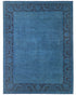 9x12 Blue Over Dye Chobi Afghan Handmade Bordered Wool Area Rug