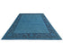 9x12 Blue Over Dye Chobi Afghan Handmade Bordered Wool Area Rug