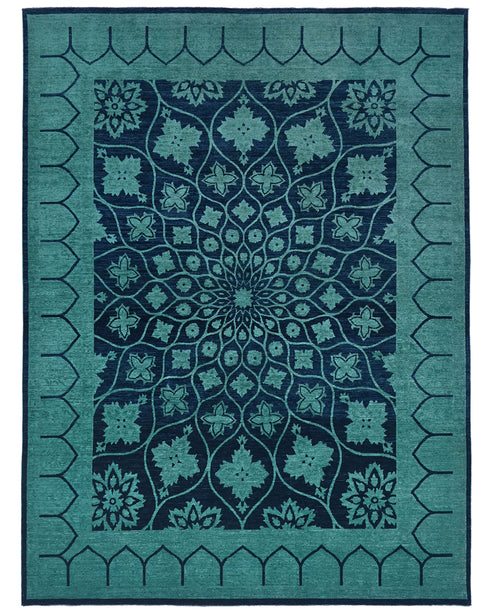 9x12 Chobi Gray Over Dye Afghan Hand Knotted Traditional Wool Area Rug