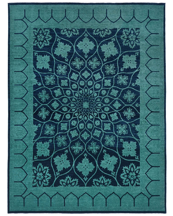 9x12 Chobi Gray Over Dye Afghan Hand Knotted Traditional Wool Area Rug