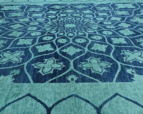 9x12 Chobi Gray Over Dye Afghan Hand Knotted Traditional Wool Area Rug