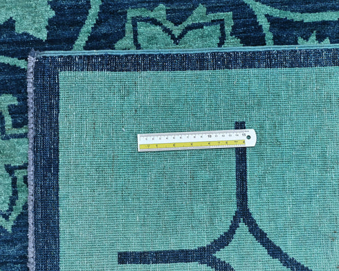 9x12 Chobi Gray Over Dye Afghan Hand Knotted Traditional Wool Area Rug