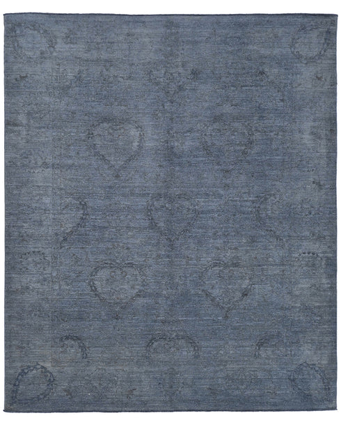 Gray 8x10 Ft Chobi Afghan Hand Knotted Over Dye Wool Area Rug