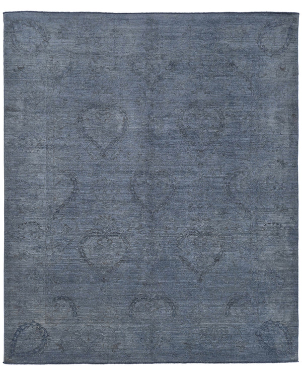 Gray 8x10 Ft Chobi Afghan Hand Knotted Over Dye Wool Area Rug