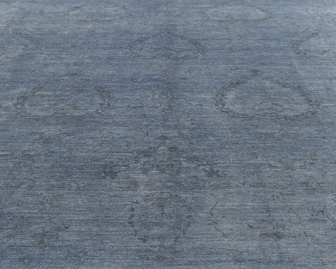 Gray 8x10 Ft Chobi Afghan Hand Knotted Over Dye Wool Area Rug