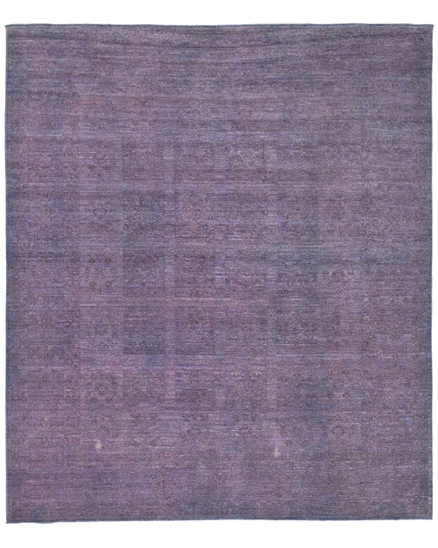 8x10 Gray Over Dye Chobi Afghan Hand Knotted Wool Area Rug