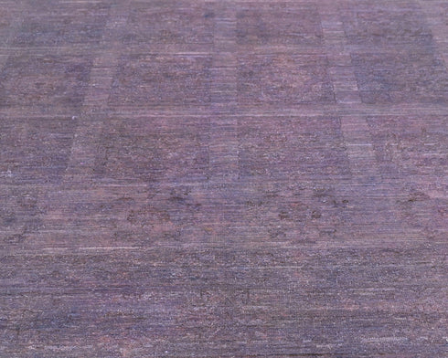 8x10 Gray Over Dye Chobi Afghan Hand Knotted Wool Area Rug