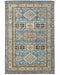 6x8 Blue Kazak Afghan Hand Knotted Geometric Wool Area Rug