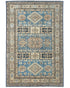 6x8 Blue Kazak Afghan Hand Knotted Geometric Wool Area Rug