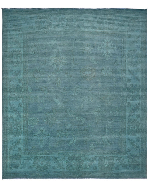 12x14 Ft Chobi Gray Over Dye Afghan Hand Knotted Floral Wool Area Rug