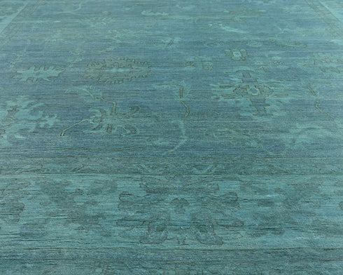 12x14 Ft Chobi Gray Over Dye Afghan Hand Knotted Floral Wool Area Rug