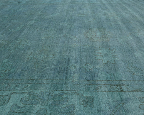 12x14 Ft Chobi Gray Over Dye Afghan Hand Knotted Floral Wool Area Rug