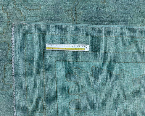 12x14 Ft Chobi Gray Over Dye Afghan Hand Knotted Floral Wool Area Rug