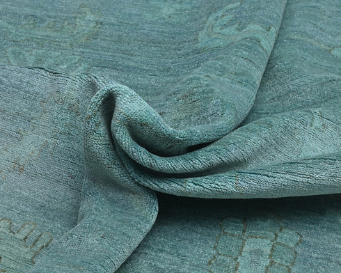 12x14 Ft Chobi Gray Over Dye Afghan Hand Knotted Floral Wool Area Rug