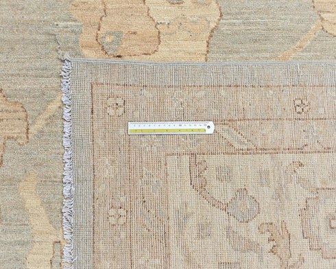 12x14 Zeigler Muted Gray Afghan Hand Knotted Wool Area Rug