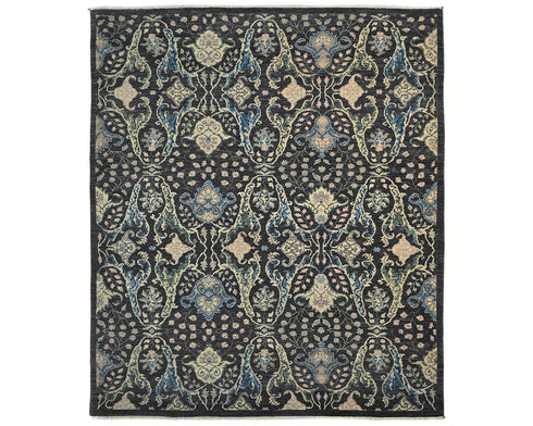 9x12 Zeigler Black Gray Afghan Hand Knotted Wool Area Rug