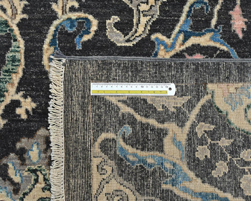 9x12 Zeigler Black Gray Afghan Hand Knotted Wool Area Rug
