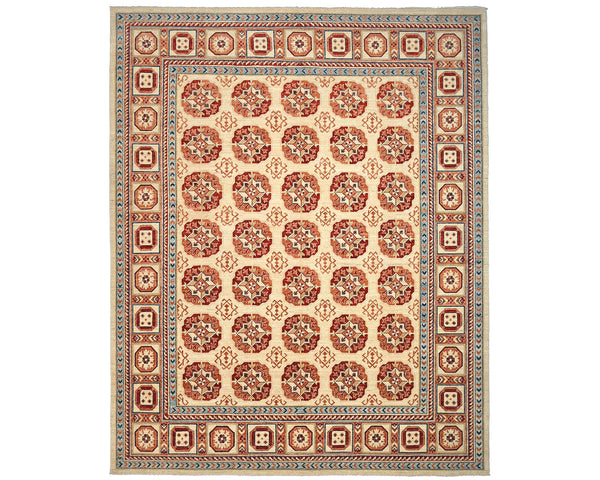 8x10 Beige Aryana Afghan Hand Knotted Veg Dye Wool Area Rug