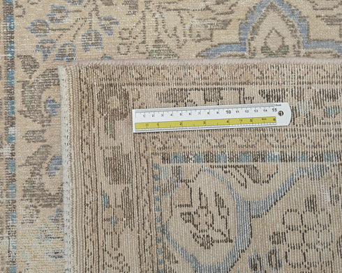 10 Ft Vintage Brown Persian Style Hand Knotted Low Pile Wool Runner Rug