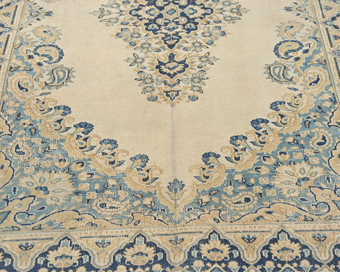 4x7 Vintage Beige Persian Style Hand Knotted Low Pile Wool Area Rug