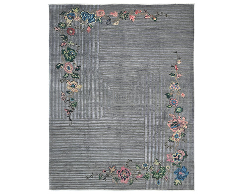 9x12 Zeigler Gray Afghan Hand Knotted Wool Area Rug