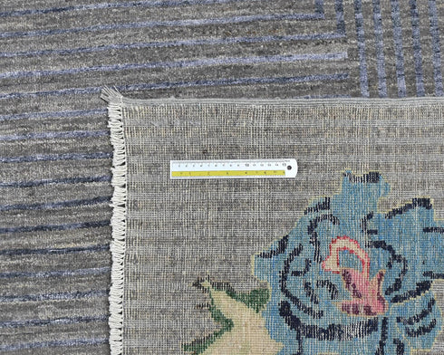 9x12 Zeigler Gray Afghan Hand Knotted Wool Area Rug