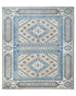 8x10 Blue Beige Kazak Afghan Hand Knotted Geometric Wool Area Rug