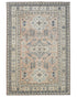 6x8 Brown Kazak Afghan Hand Knotted Geometric Wool Area Rug