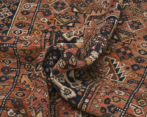 5x8 Vintage Terracotta Persian Style Hand Knotted Low Pile Wool Area Rug