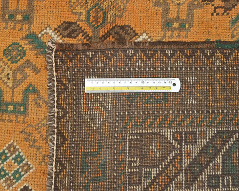 7x10 Vintage Orange Persian Style Hand Knotted Low Pile Wool Area Rug