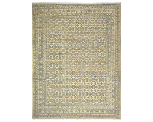 9x12 Zeigler Beige Afghan Hand Knotted Wool Area Rug