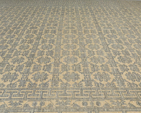 9x12 Zeigler Beige Afghan Hand Knotted Wool Area Rug