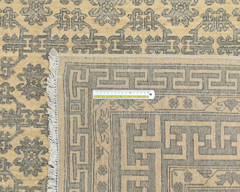 9x12 Zeigler Beige Afghan Hand Knotted Wool Area Rug