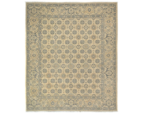 8x10 Zeigler Beige Afghan Hand Knotted Wool Area Rug