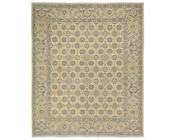 8x10 Zeigler Beige Afghan Hand Knotted Wool Area Rug